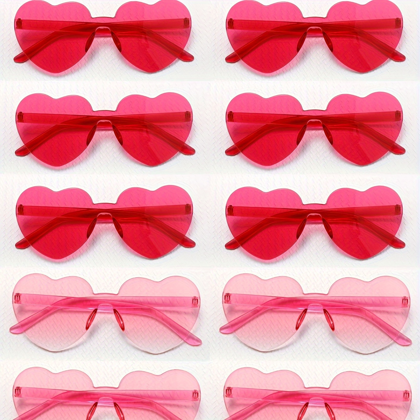 

12pcs Heart Shaped For Women Men Candy Color One-piece Decorative Shades For Wedding Party Beach Prom Fashion Glasses For Music Festival