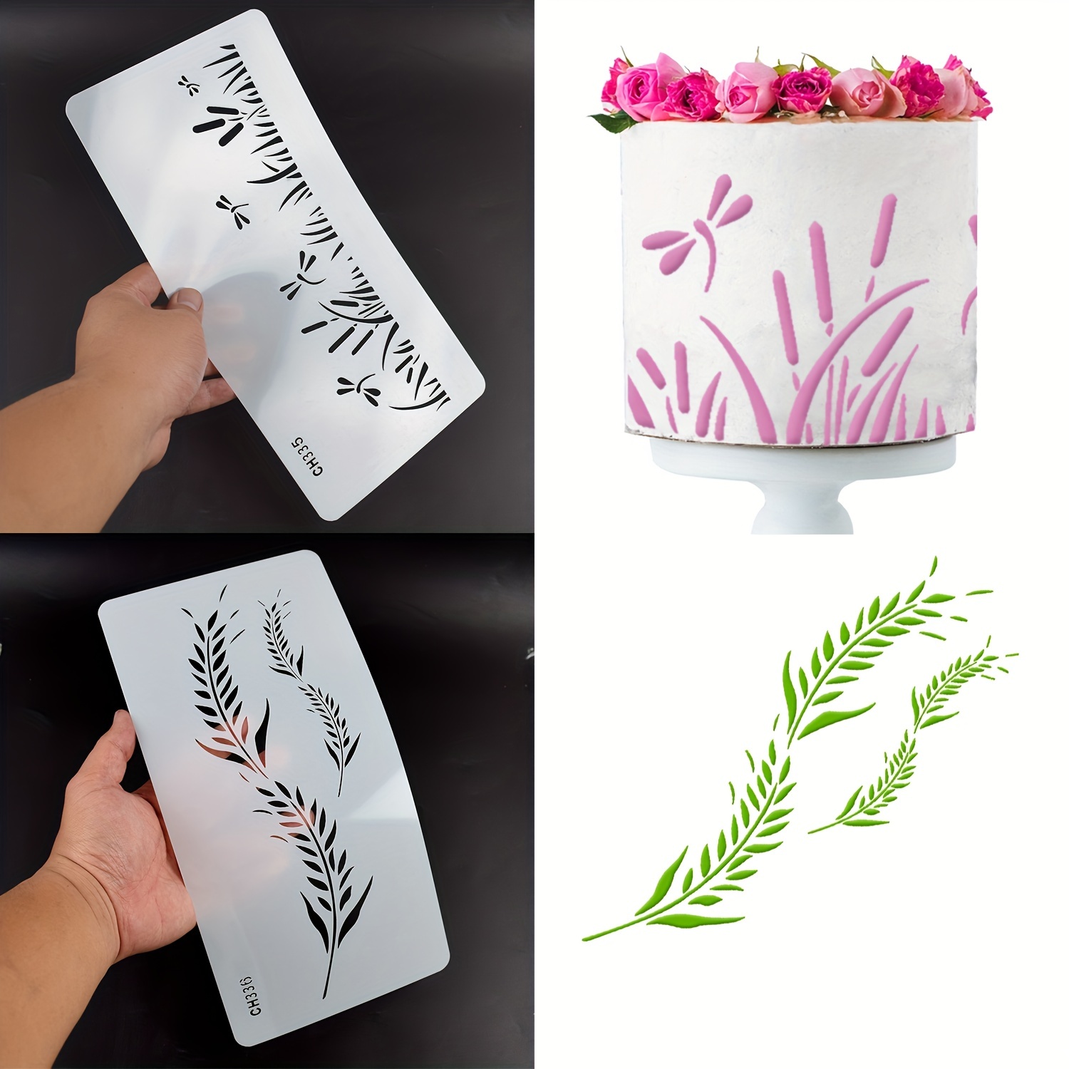 Cake Stencil Template Cake Decoration Mold Geometry Flowers - Temu