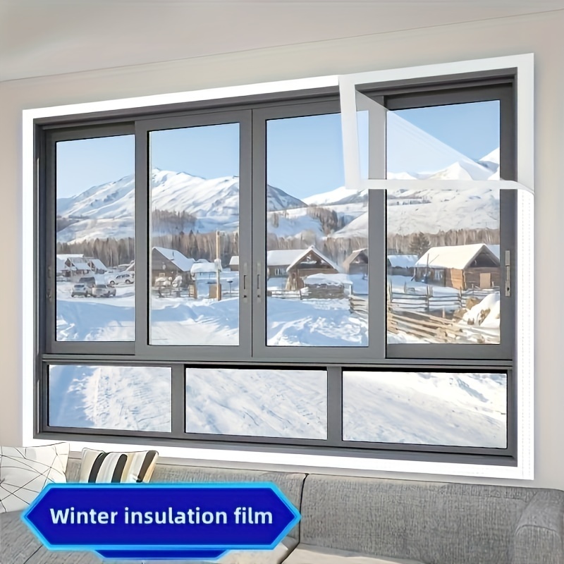 Lona aislante, película aislante de PVC para ventanas, acristalamiento  secundario transparente para aire acondicionado, calefacción, habitación