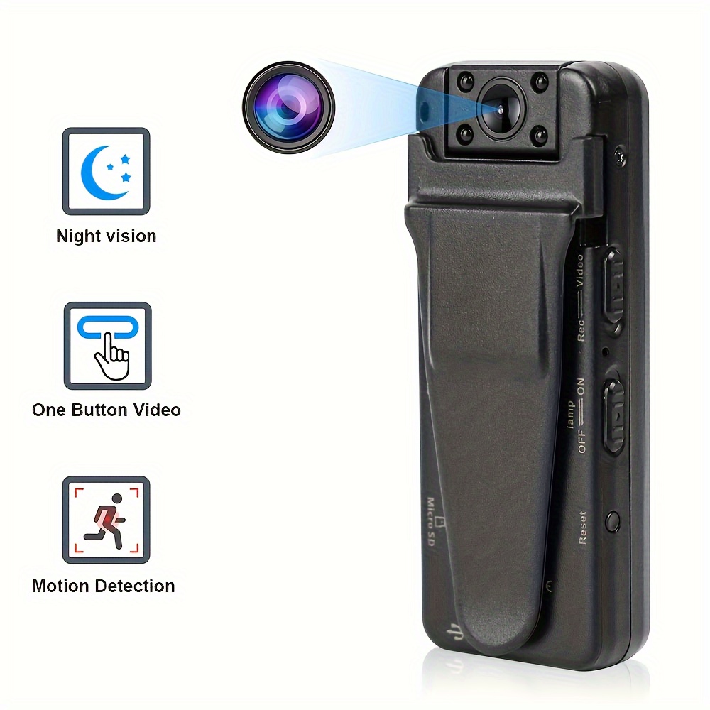 Mini Body Camera Clip Wearable Security Camera Portable 1080p Pocket Camera  Recorder Small Sports Dv Dvr Dash Cam For Car Bike Home Office