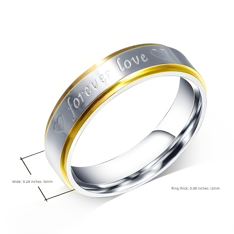 Stainless Steel Couple Ring Set