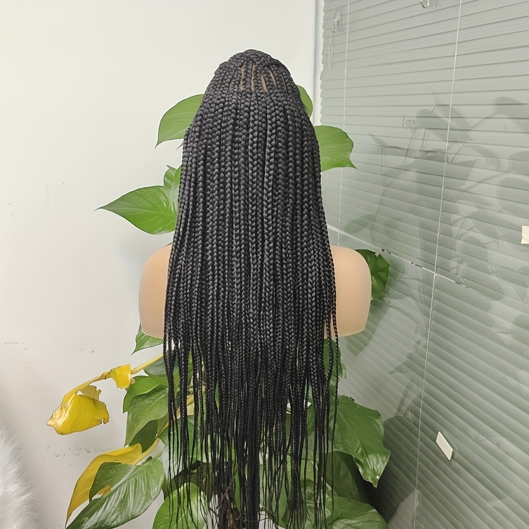 Knotless Braids Green Closure Box Braided Wig