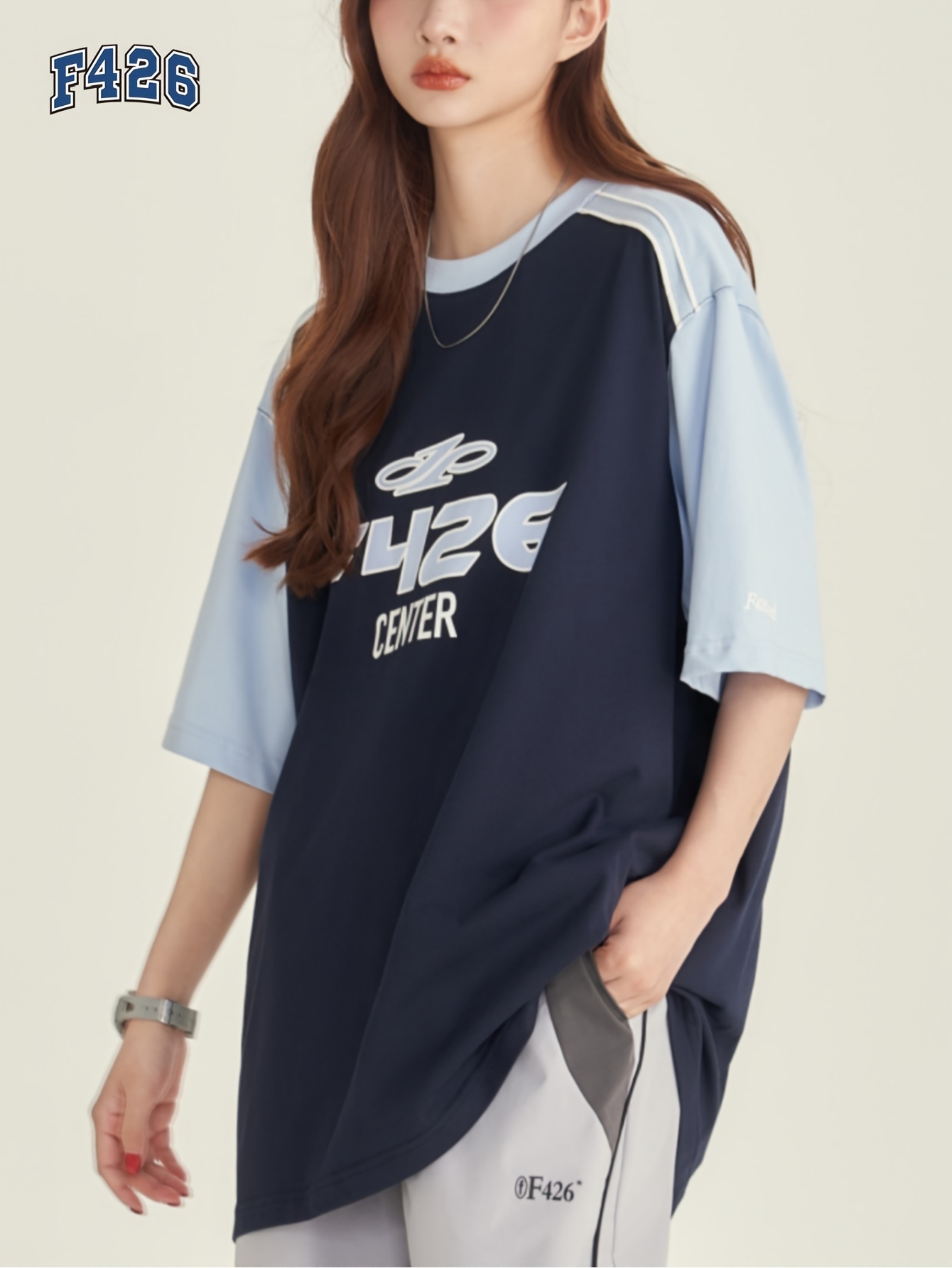 women's casual summer hip hop color block raglan sleeve