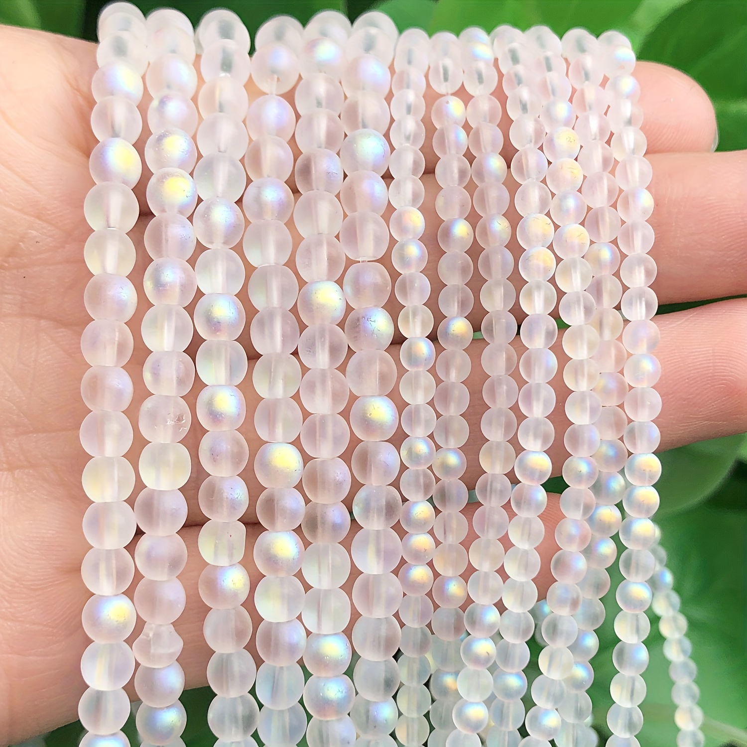 Natural Ab Color Clear Crystal Round Loose Spacer Beads - Temu