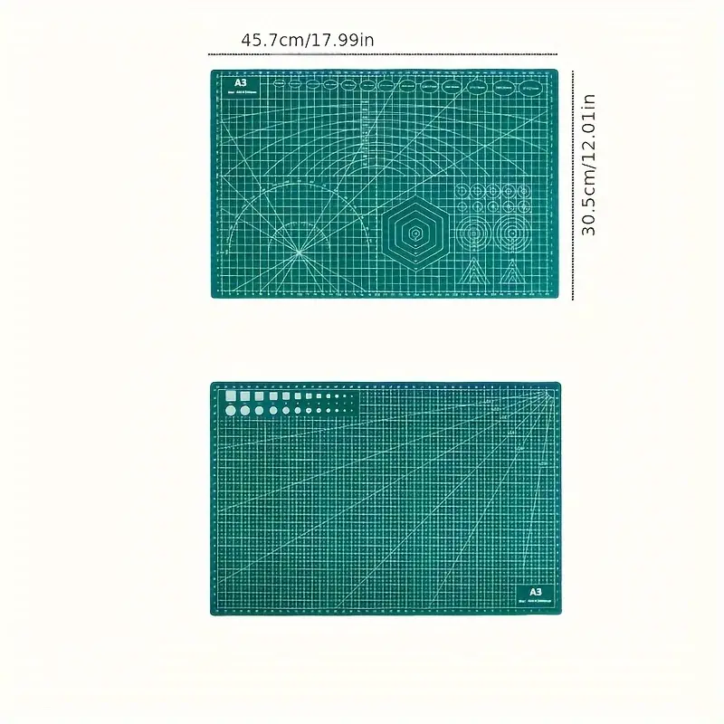 1pc Cutting Mat & 18×12 Inches, A3 Art Cutting Board - Made Of PVC  Anti-slip Self-healing Paper Leather, Cutting Mat (A3 Green)