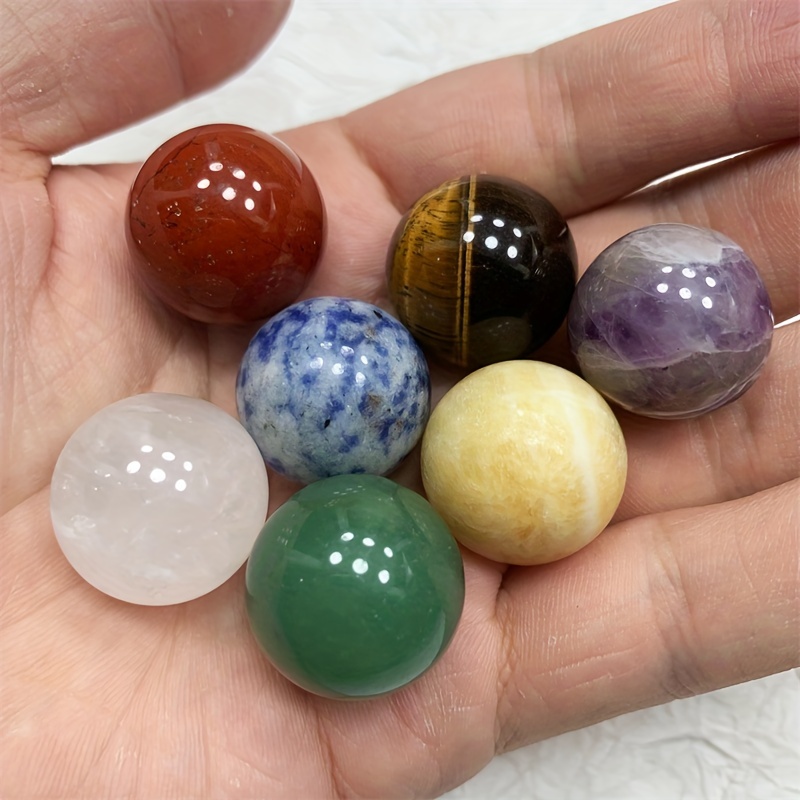 7PC Set 20MM Crystal Sphere Colorful Healing Stones