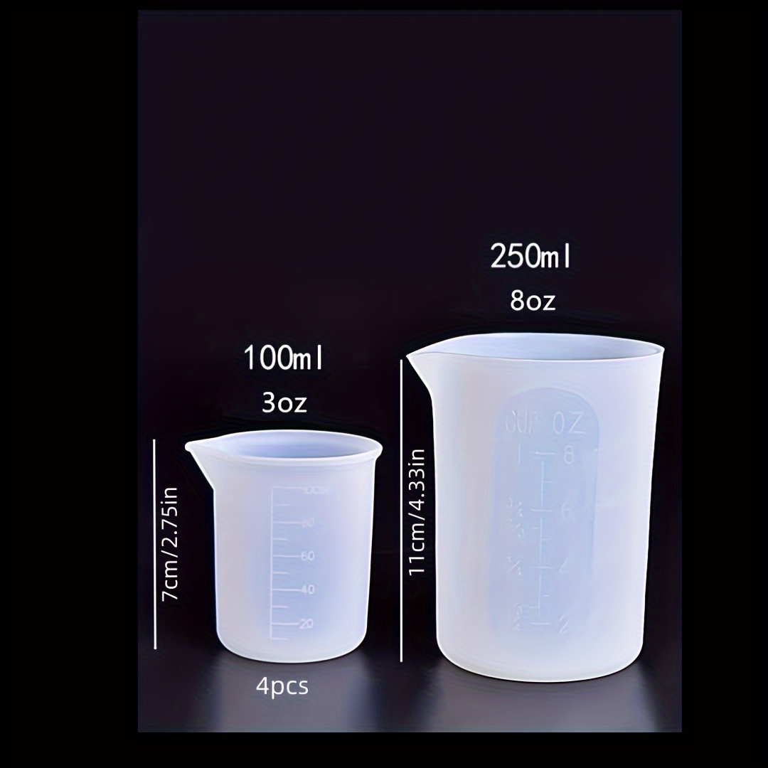 Silicone Measuring Cups for Epoxy Resin,Resin Supplies with 250&100Ml  Silicone Cups for Resin,Molds,Jewelry Making 