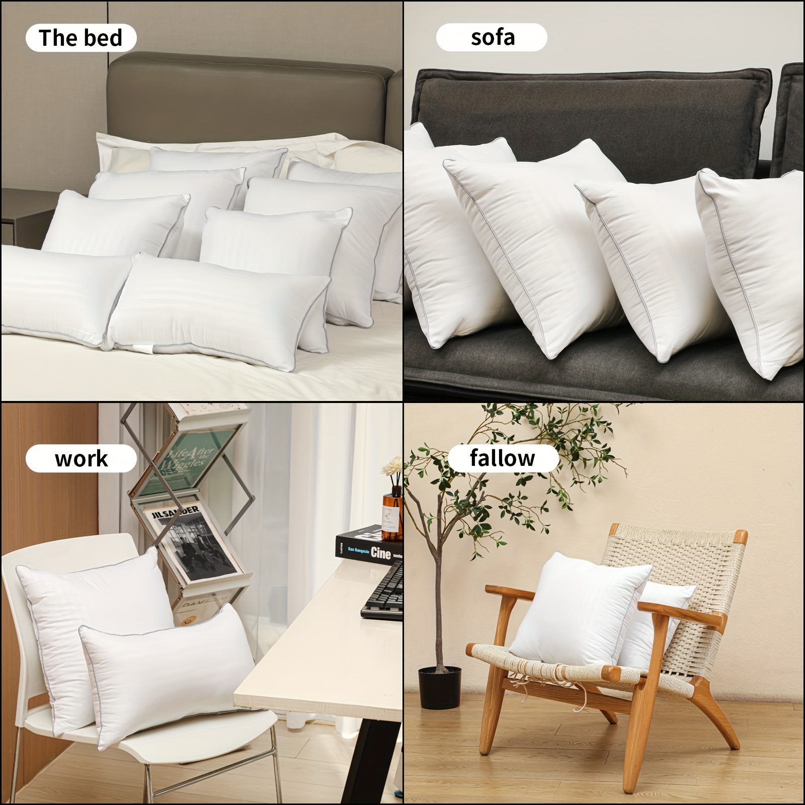 Foamily 18 x 18 inch Premium Pillow Insert, White - Set of 4 for sale  online