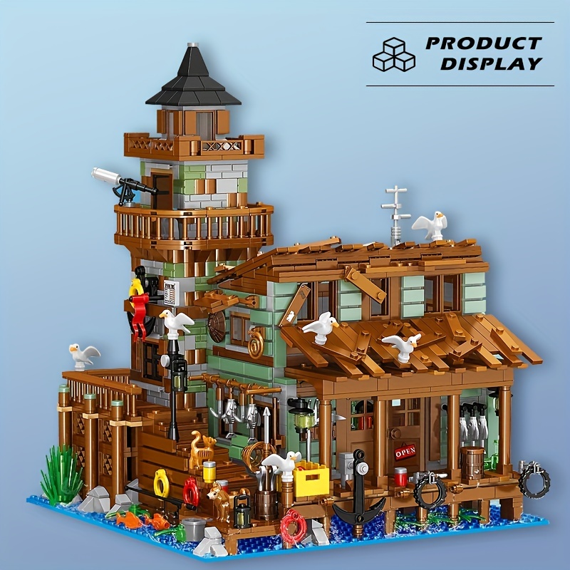 Mini Bricks Fisherman Cabin House Model Building Blocks - Temu