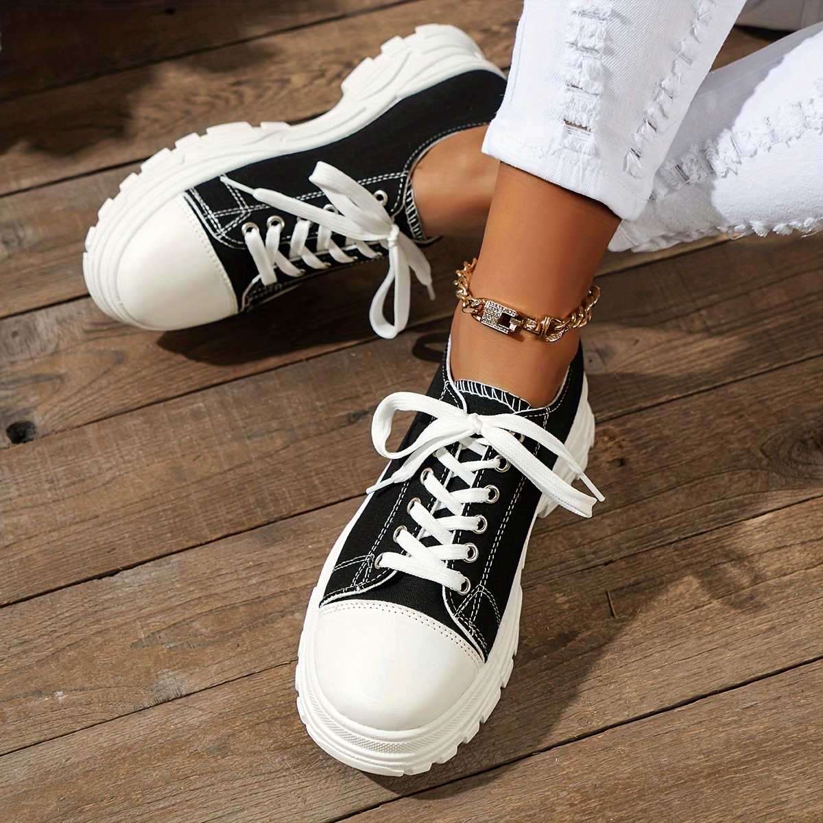 White canvas cheap platform trainers