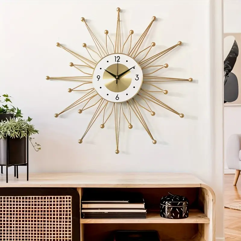 1 Reloj Pared Decorativo Grande Metal Mediados Siglo Decoración