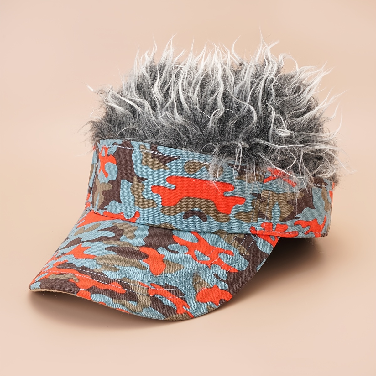 Wig Cap Men Hip Hop Popular Hair Camouflage Baseball Wig Cap