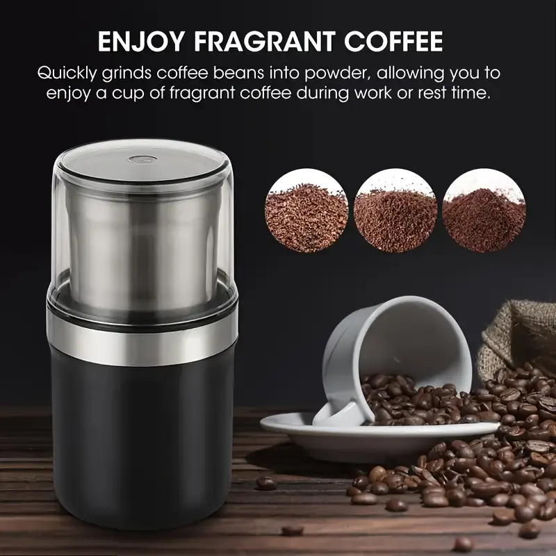 Electric Coffee Bean Grinder - Detachable Automatic Grinder For Garlic,  Herbs, Grains, And Spices - Washable Design - Perfect For Home And Kitchen  Use - Temu