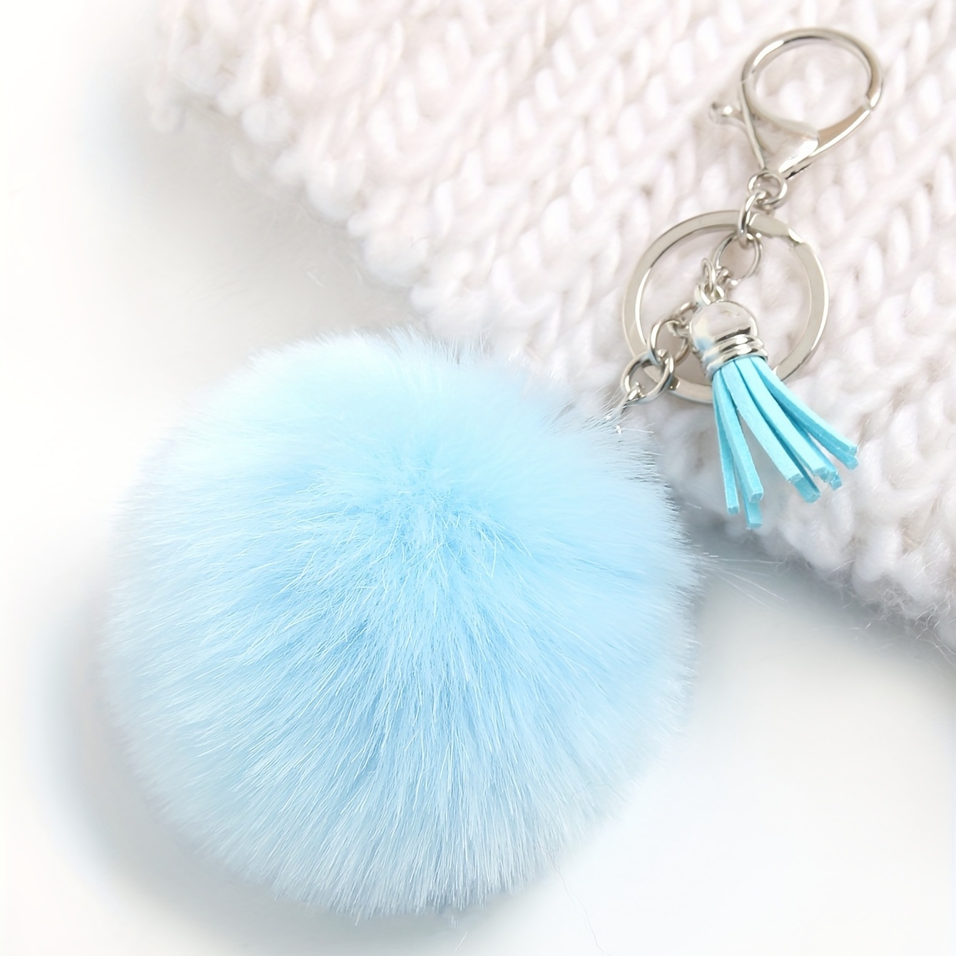 Rabbit Fur Ball Keychain With Tassel, Pink Diamond, Metal Pom Poms Plush  Car Keyring Holder For Women And Girls Fashionable Bag Charm Accessory From  Yambags, $2.56