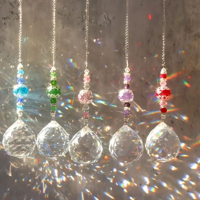 Suncatcher Crystal Chandelier Decor Stained Glass Ball - Temu