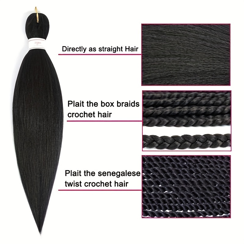6pcs Long Straight Synthetic Crochet Hair Extensions Set