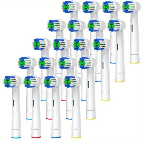 Cabezales de cepillo de dientes de repuesto compatibles con Oral-B Braun, 20 unidades Cabezales de cepillo de dientes eléctrico adecuados para los cabezales de repuesto Oral B Pro 500/1000/1500/3000/3757/5000/7000/7500/8000