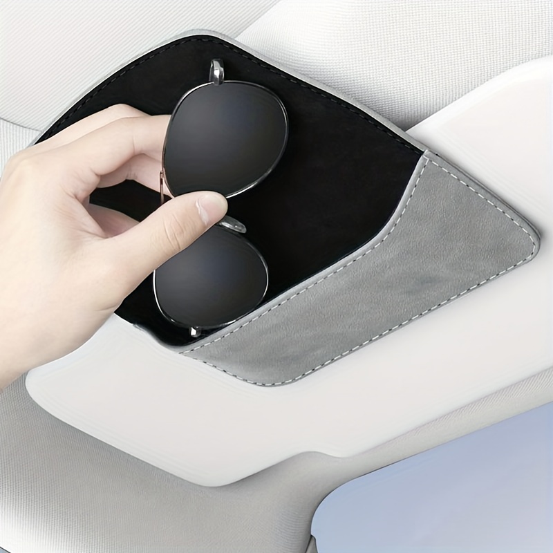Caja de gafas de sol portátil para coche, soporte para gafas de