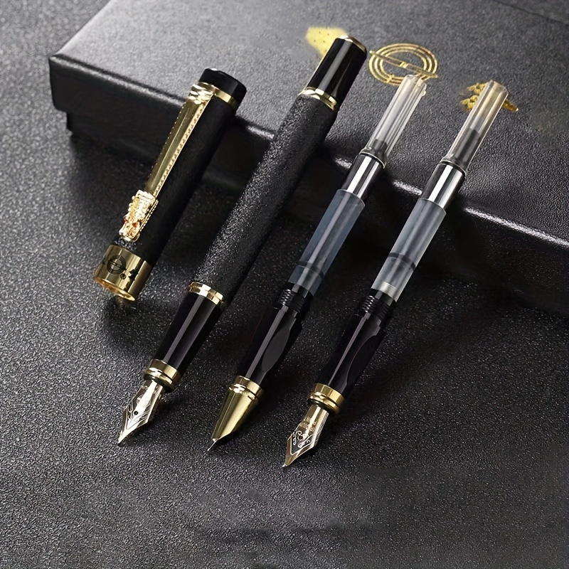 

3pcs Frosted Black Steel Pen Three-piece Set Art Calligraphy Practice Word Gift Box Set