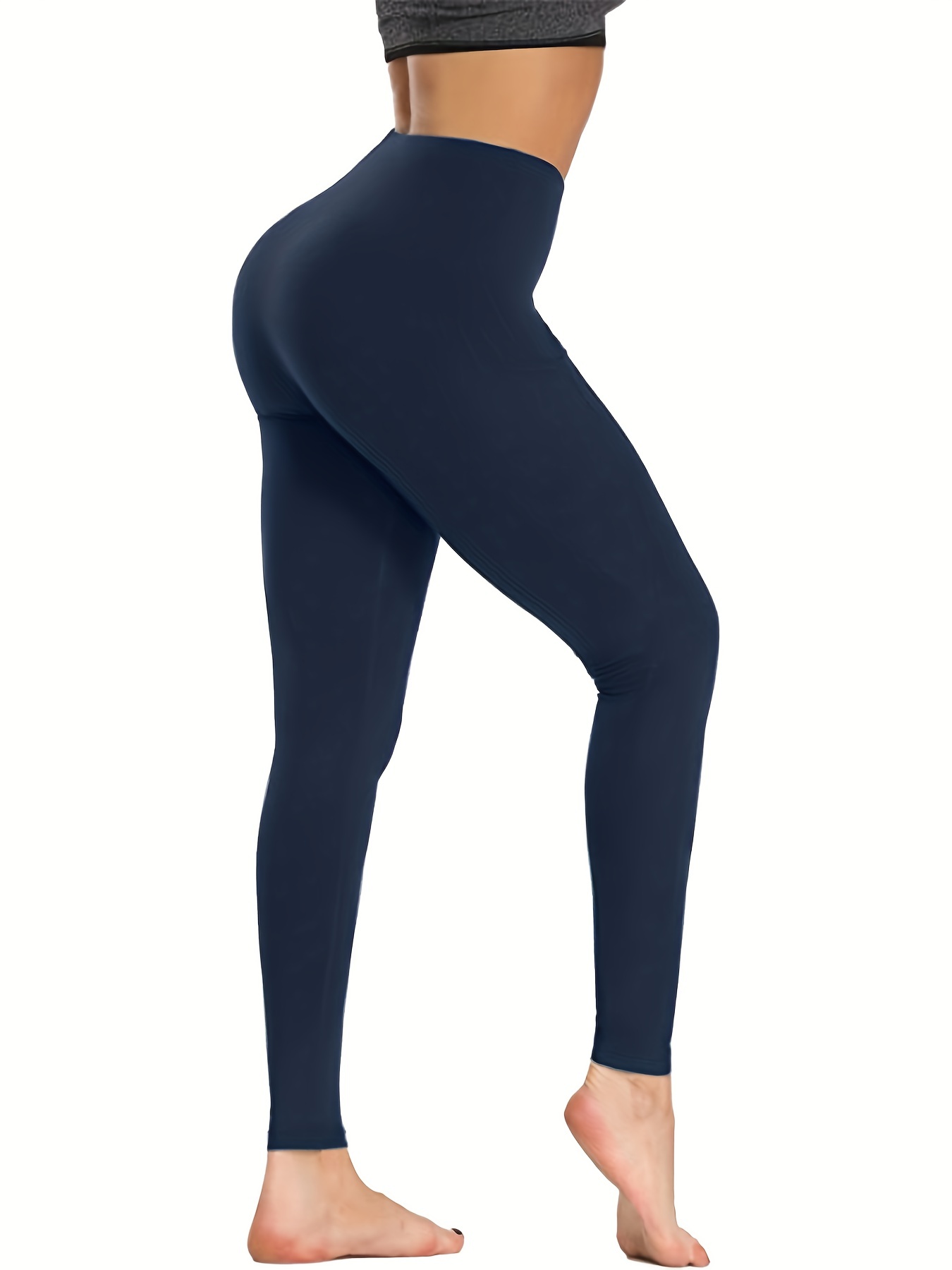 Aoliks Women Plus Size Leggings with Pockets High Waisted Yoga Pants Dark  Grey