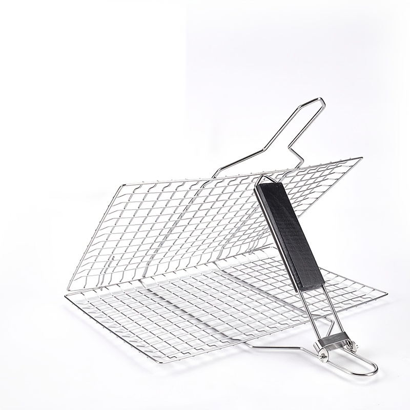 Grill Like A Pro 1pc Portable Fish Vegetable Grill Holder With