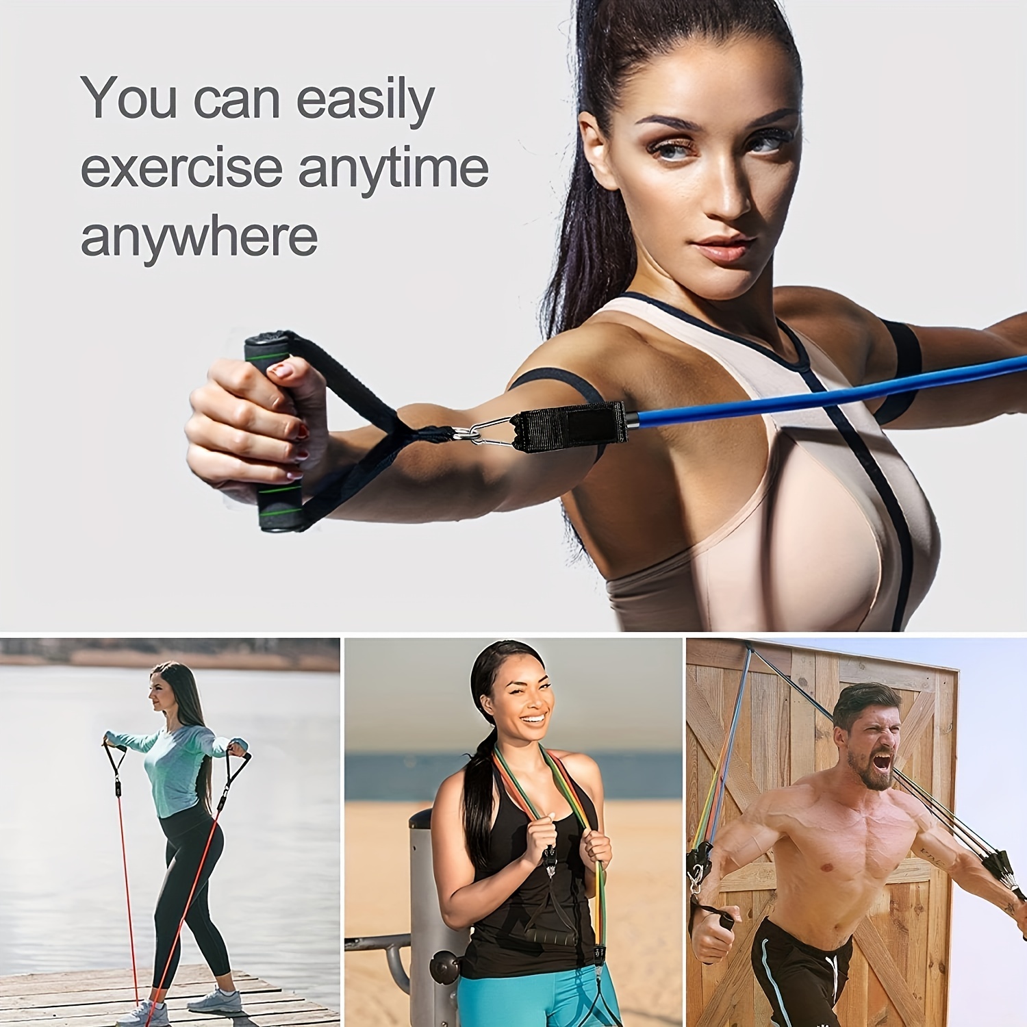 Resistance Bands Set Handles Exercise Bands Door Anchor - Temu