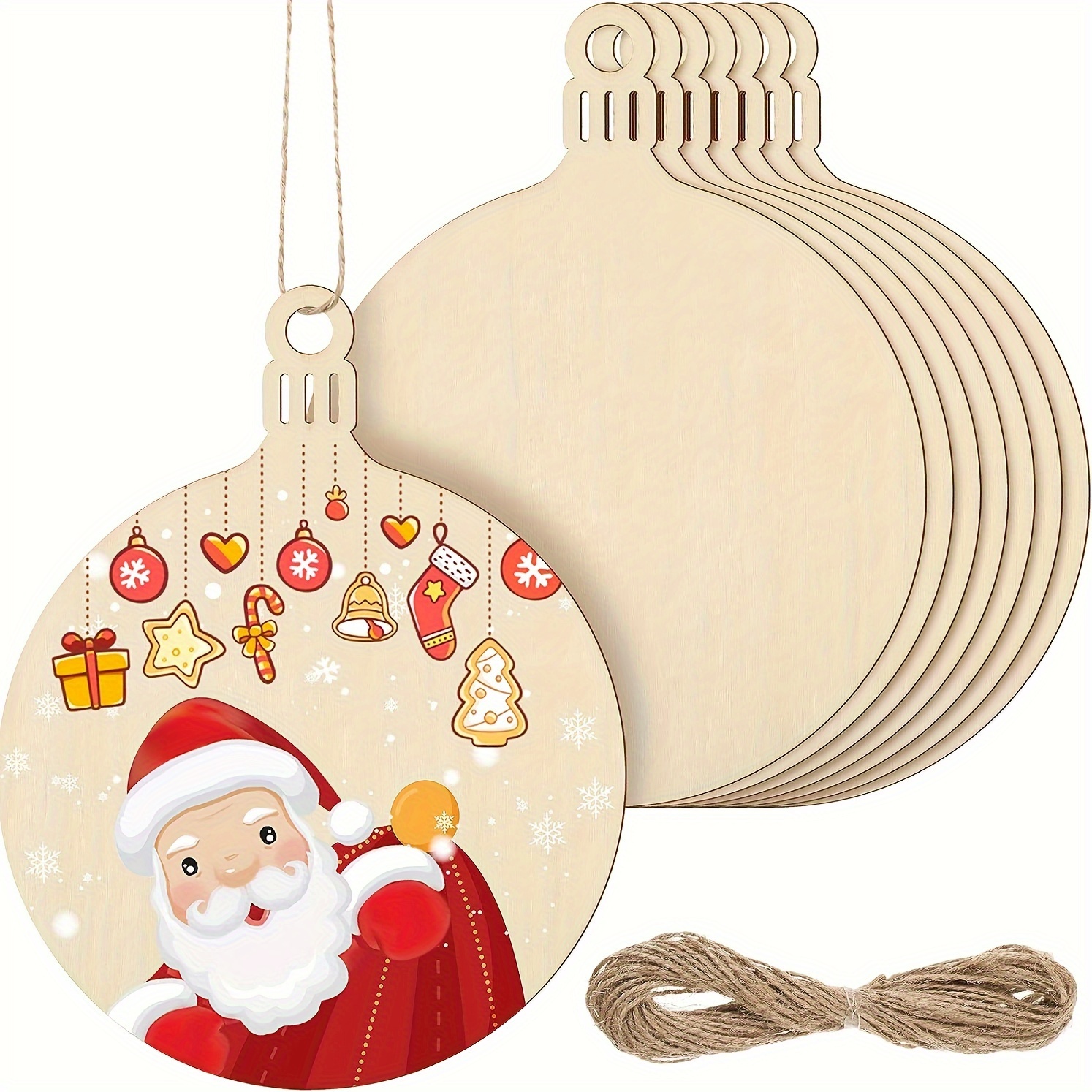 5pcs/10pcs 14.99 Cm Tableros Redondos De Madera Sin Terminar Con 2 Agujeros  Para Manualidades, Pintura Y Decoración De Navidad, Decoración Del Hogar