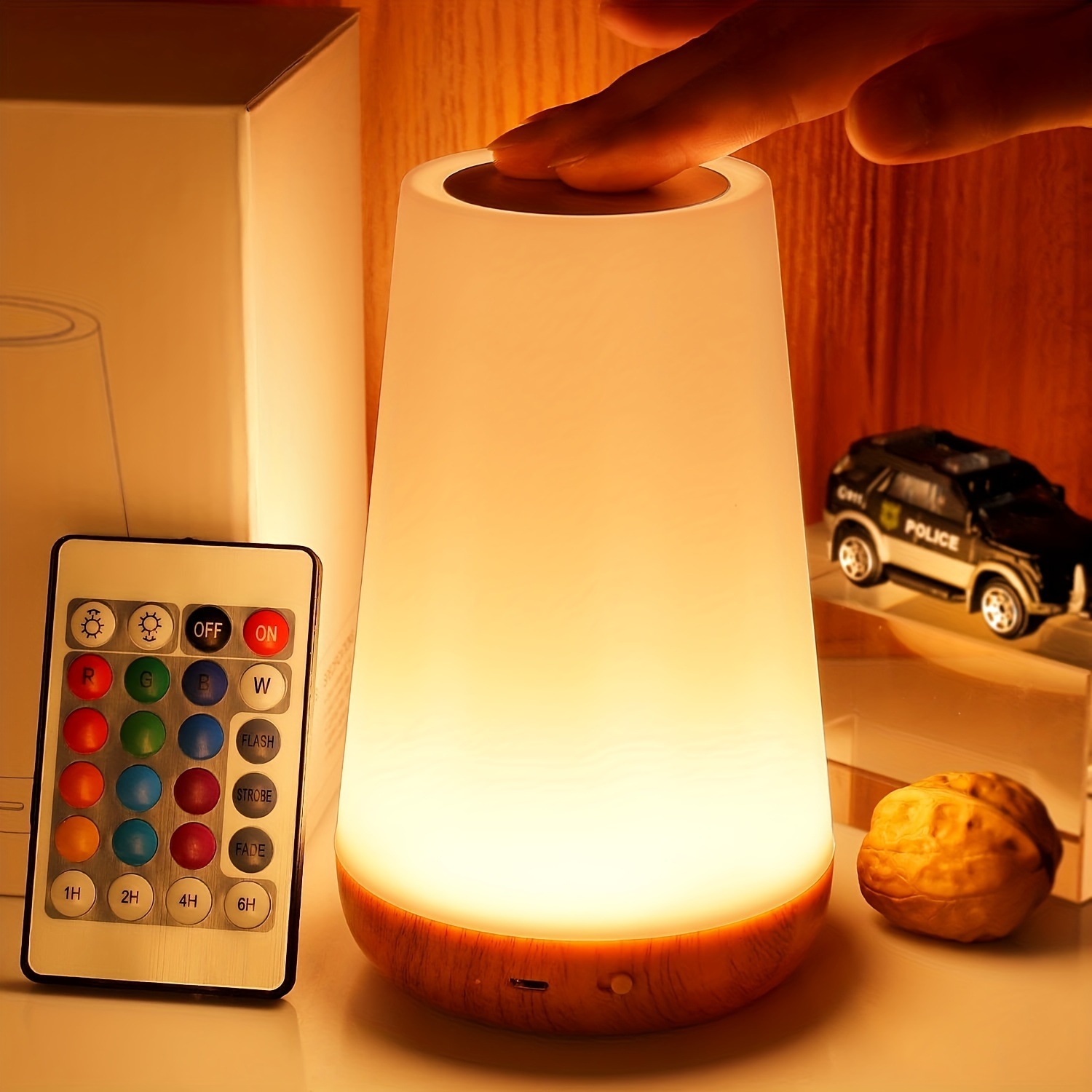 Led Table Lamp Led Touch Night Light Usb Rechargeable Remote - Temu