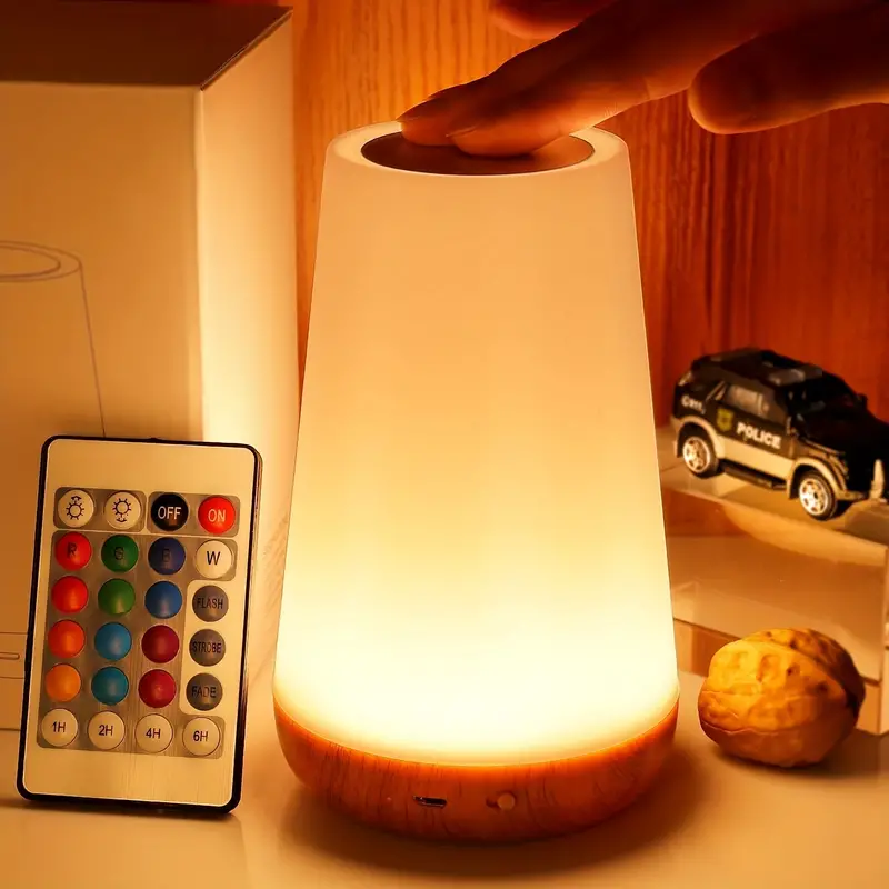 Led Table Lamp Led Touch Night Light Usb Rechargeable Remote - Temu