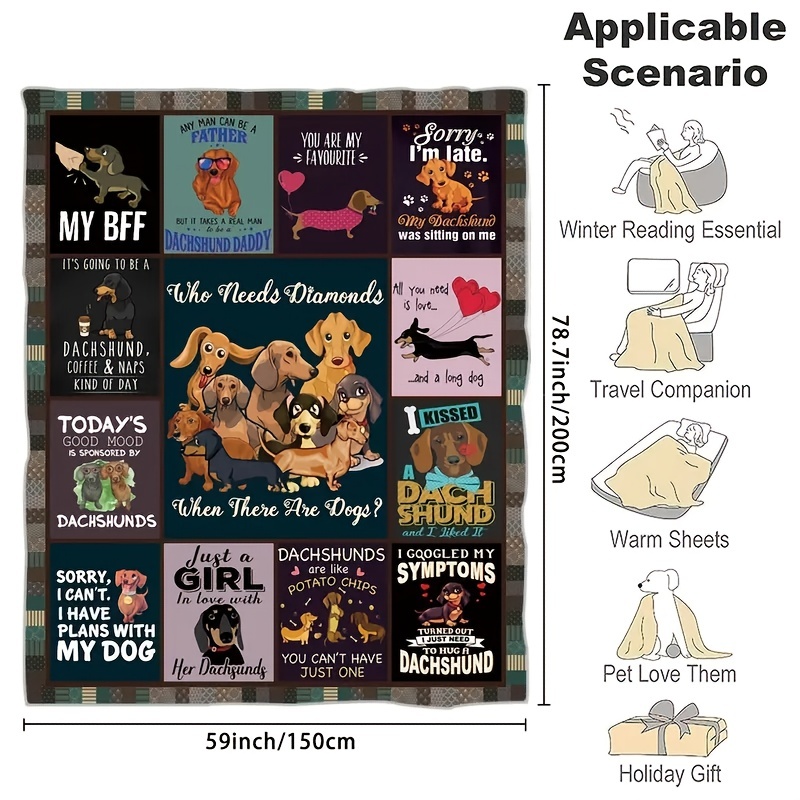 Dachshund sherpa 2025 blanket