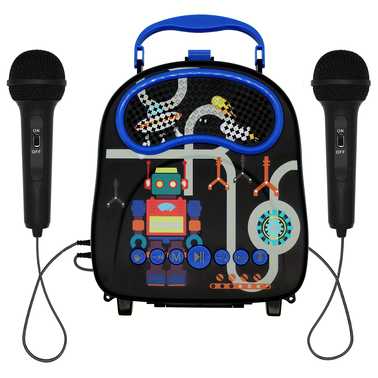 Micrófono para niños, micrófono de canto de karaoke, micrófono inalámbrico  Bluetooth 5 en 1 con luces LED, máquina de karaoke, micrófono portátil