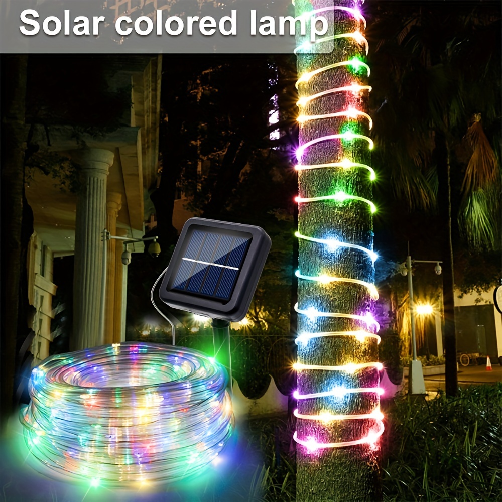 

1pc Solar Tube String Light, Outdoor Waterproof, 8 Mode Led Lights, Suitable For Garden Garden Wedding Party Christmas Holiday Decorative Lights