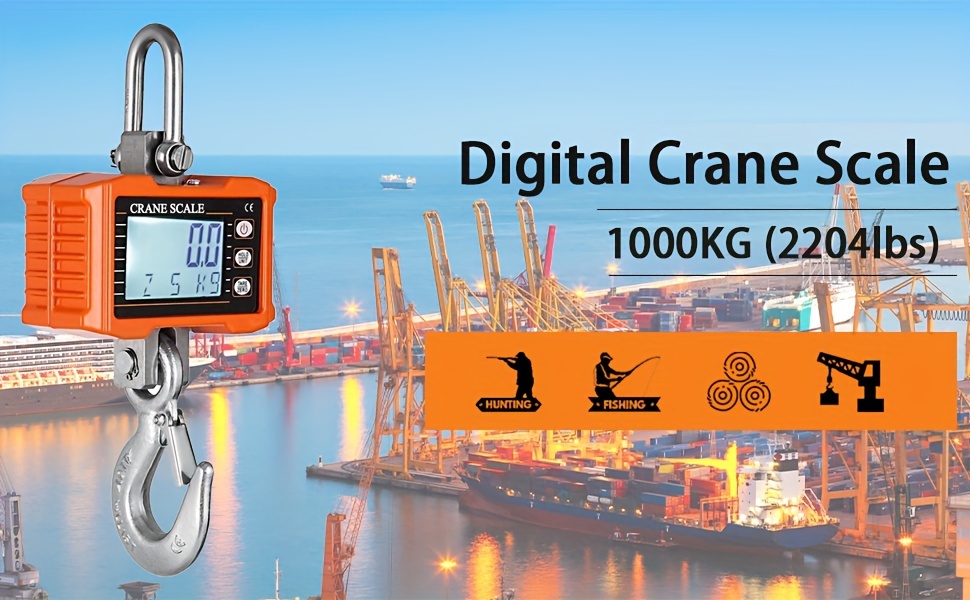 Digital Hanging Scale 1000kg/ 2204lbs Portable Heavy Duty Crane Scale LCD  Backlight Industrial Hook Scales Unit Change/Data Hold - AliExpress