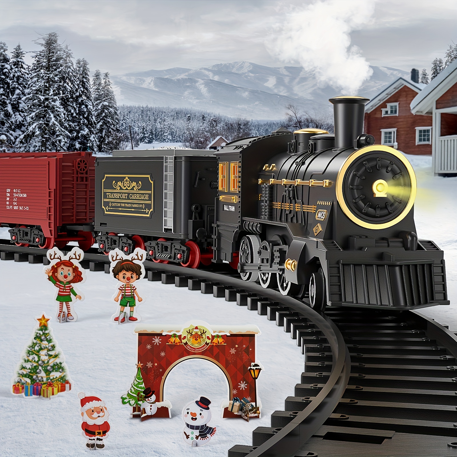 Train de Noël électrique 92 cm - La Magie des Automates