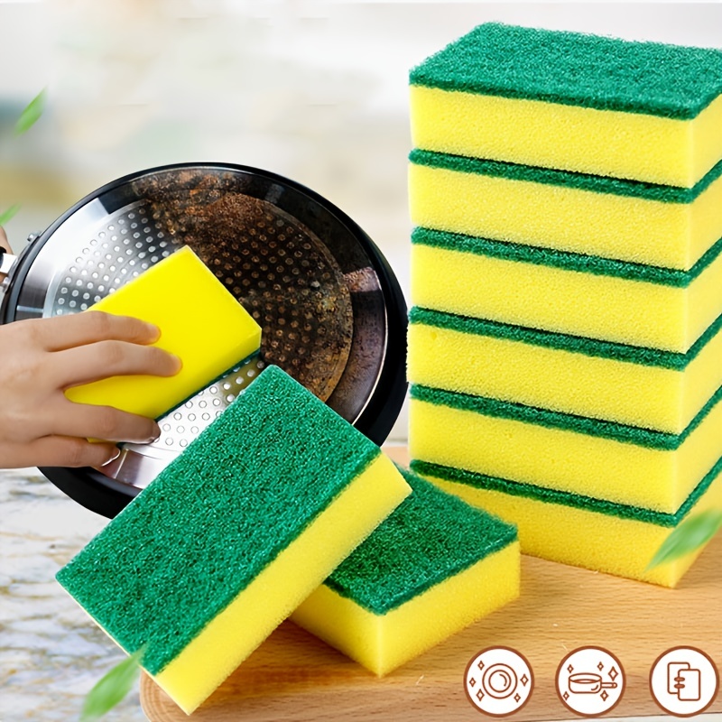 Pack of 10 - Scrubbing Sponge Dish Sponge - Non Scratch Cleaning Scrub Sponges Heavy Duty Sponge - Double-Sided Sponge for Cleaning Plates, Dishes 