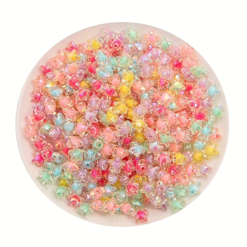 50/100Pcs Acrylic Beads Candy Color Five Pointed Star Beads Sewing Cute  Necklace Bracelet Making Findings Charms For Headband