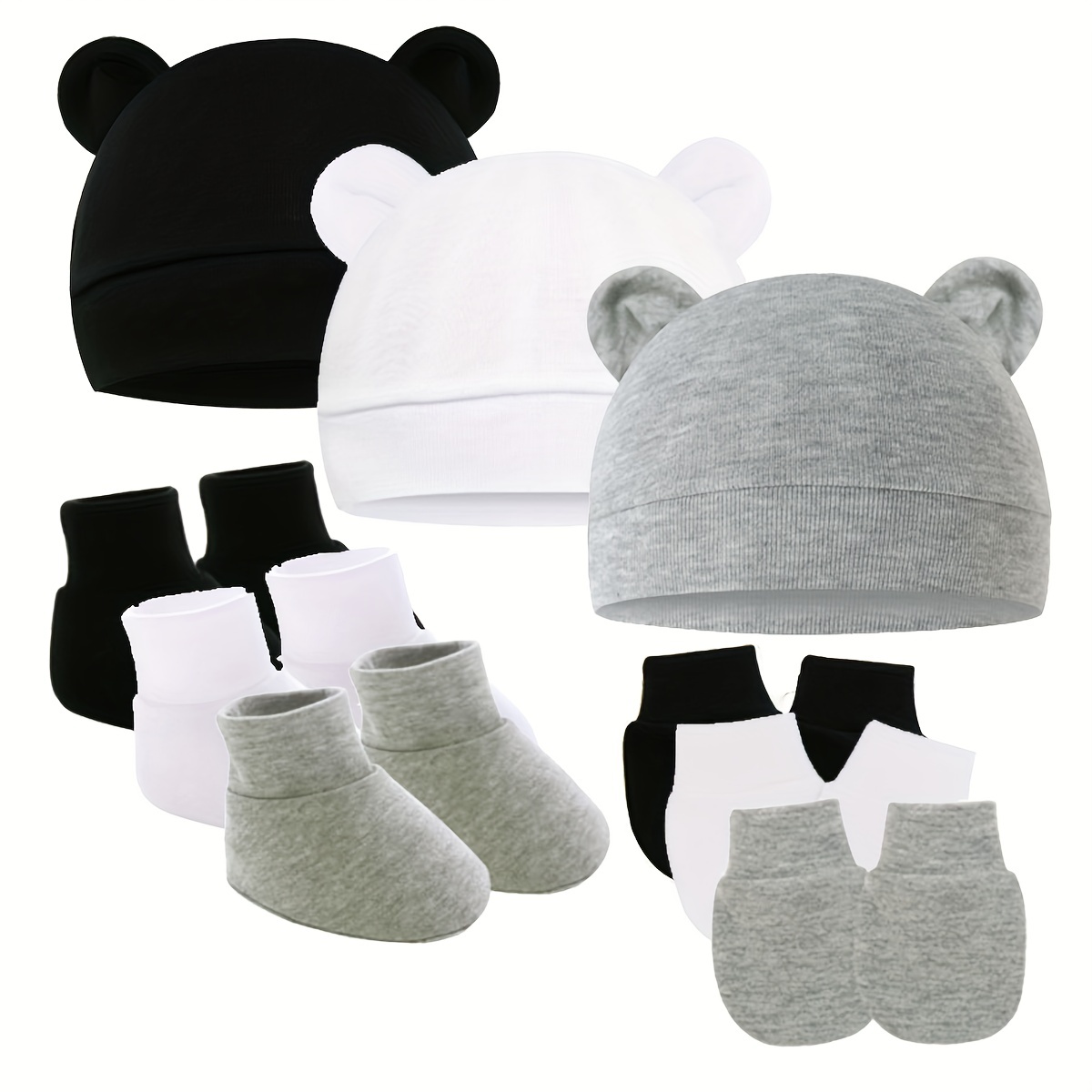 3sets Conjunto De Gorro Y Manoplas Y Calcetines Lindos Para Temu