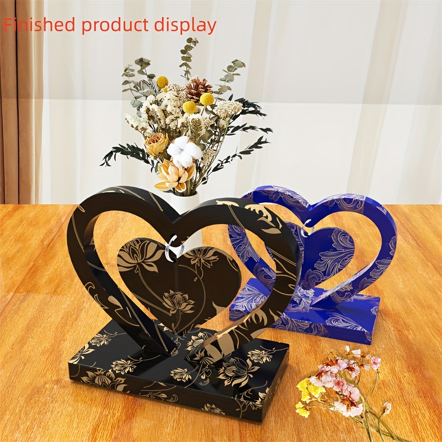 Epoxy Resin Double Heart Photo Frame Crystal Silicone Mold - Temu