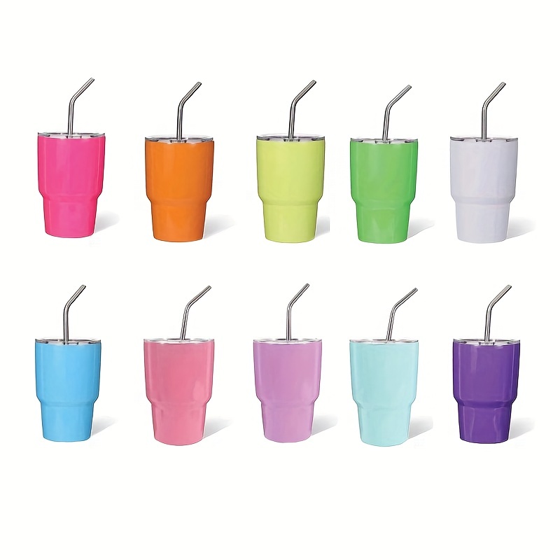 Mini Tumblers With Lid And Straw, Stainless Steel Sublimation
