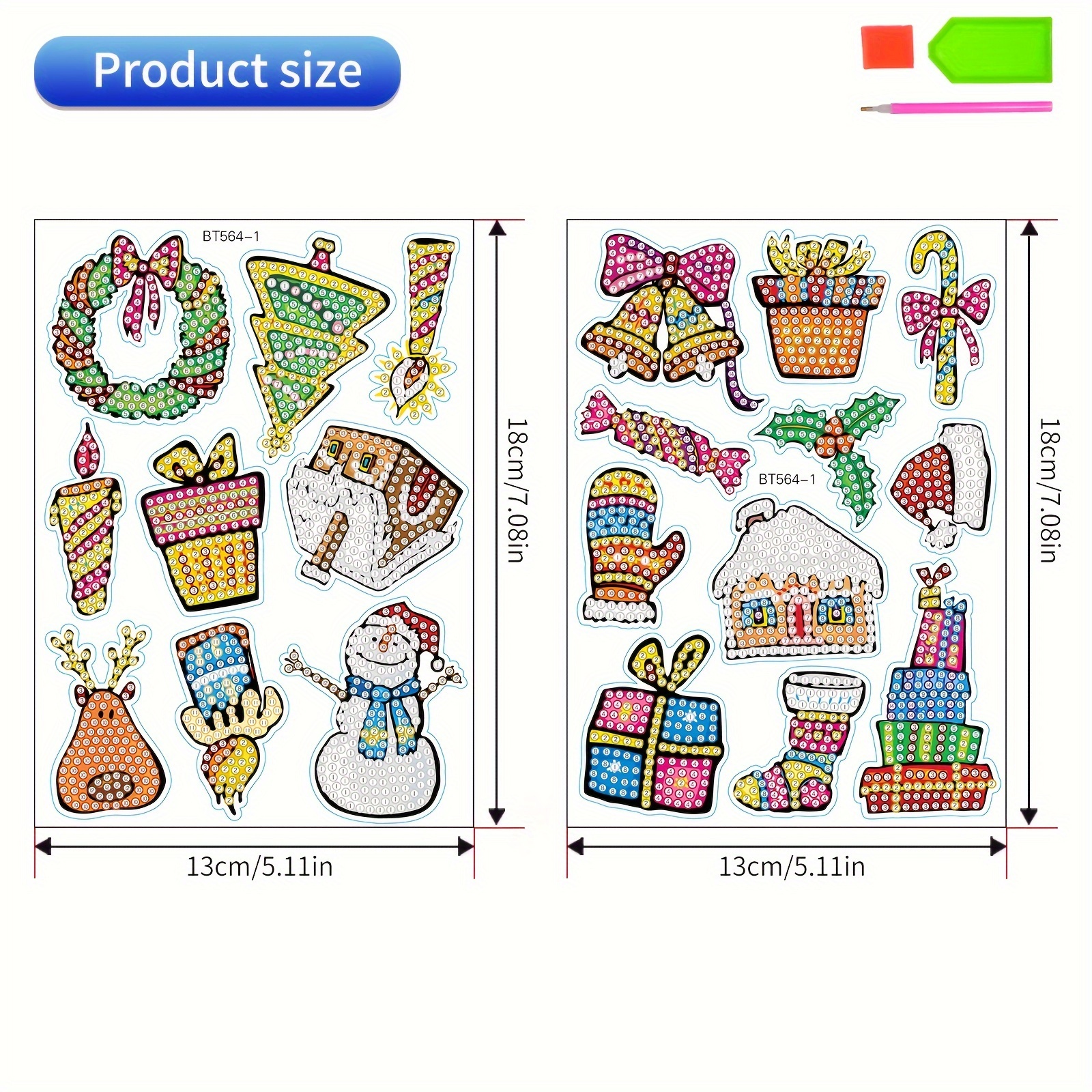 Christmas Artificial Diamond Painting Stickers Kits For Students 5d  Artificial Gem Paint By Numbers For Adult Beginners Artificial Diamond Arts  For Boys And Girls Ages 6 7 8-12 Diy Birthday, Christmas, Thanksgiving