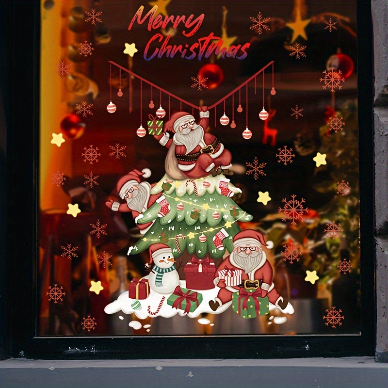 Christmas Decoration Window Stickers Santa Claus Snowman Christmas