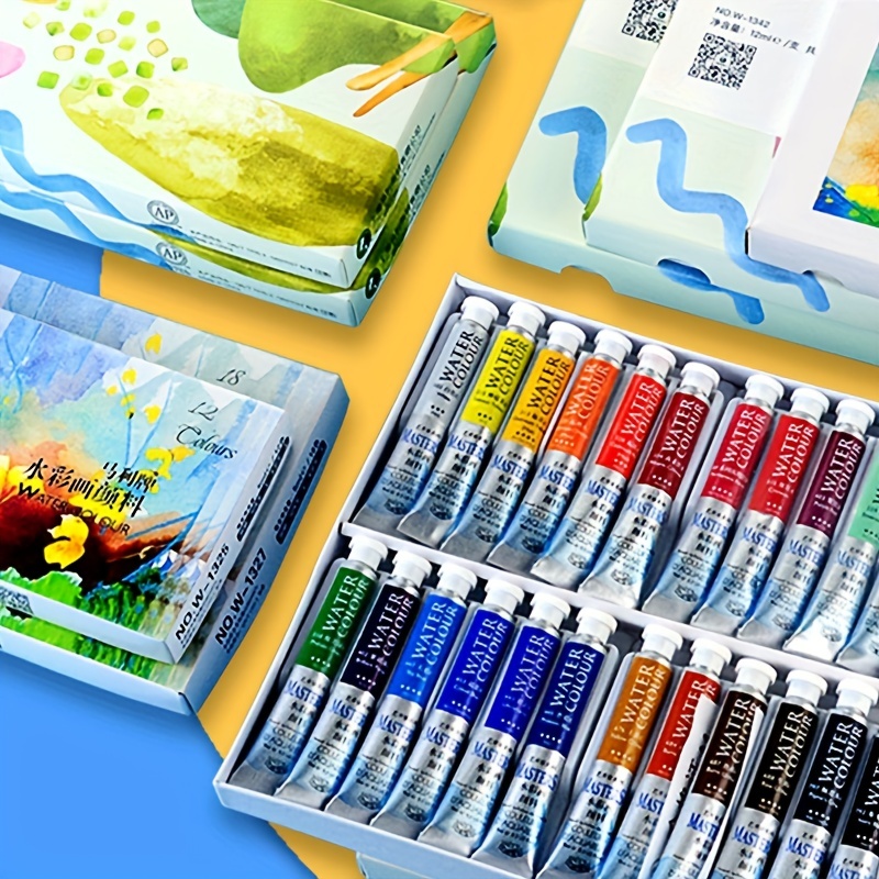 Gouache Paint Set 12/24 Colors 12ml Aluminum Tubes Beginners Aquarela  Painting Art Supplies Students paint creative Gifts