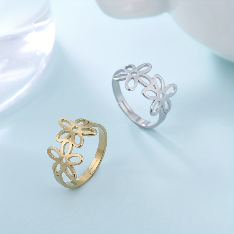 Fashionable Star Shaped Flower Blossom Ring Open Ring