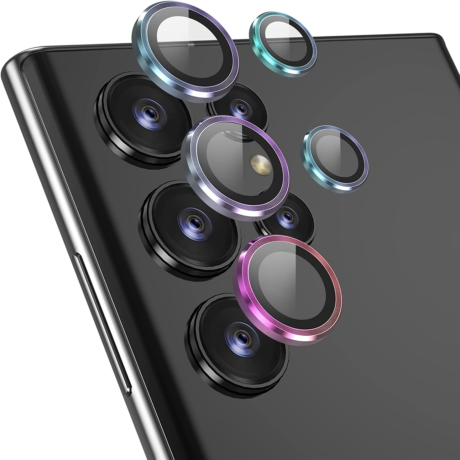 UniqueMe [5 Pièces] Protection écran Compatible avec Samsung Galaxy S22, 3  Verre Trempé et 2 Verre Caméra Arrière Protecteur, Avec Cadre