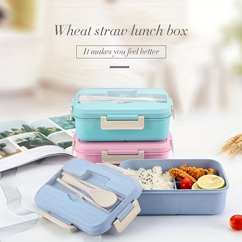 Wheat Straw Kids Bento Lunch Box 850ml 2 Compartment Lunch