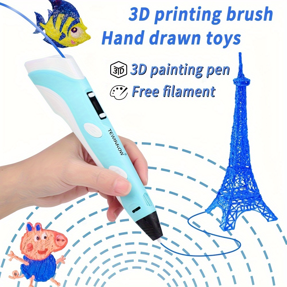 3d Printing Pen Display Includes 3d Pen 3 Starter Colors Pla - Temu