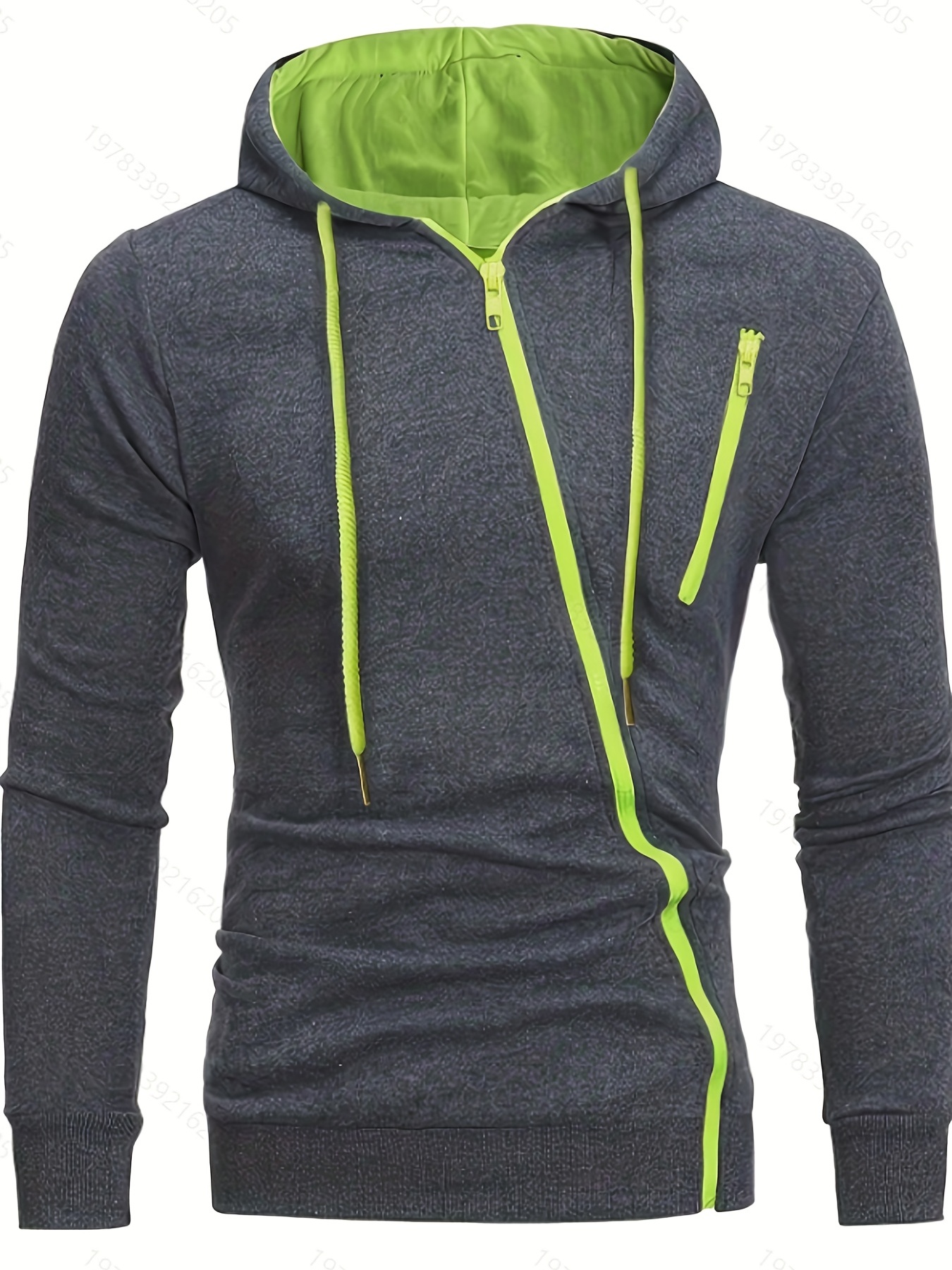 Hoodie with diagonal on sale zipper