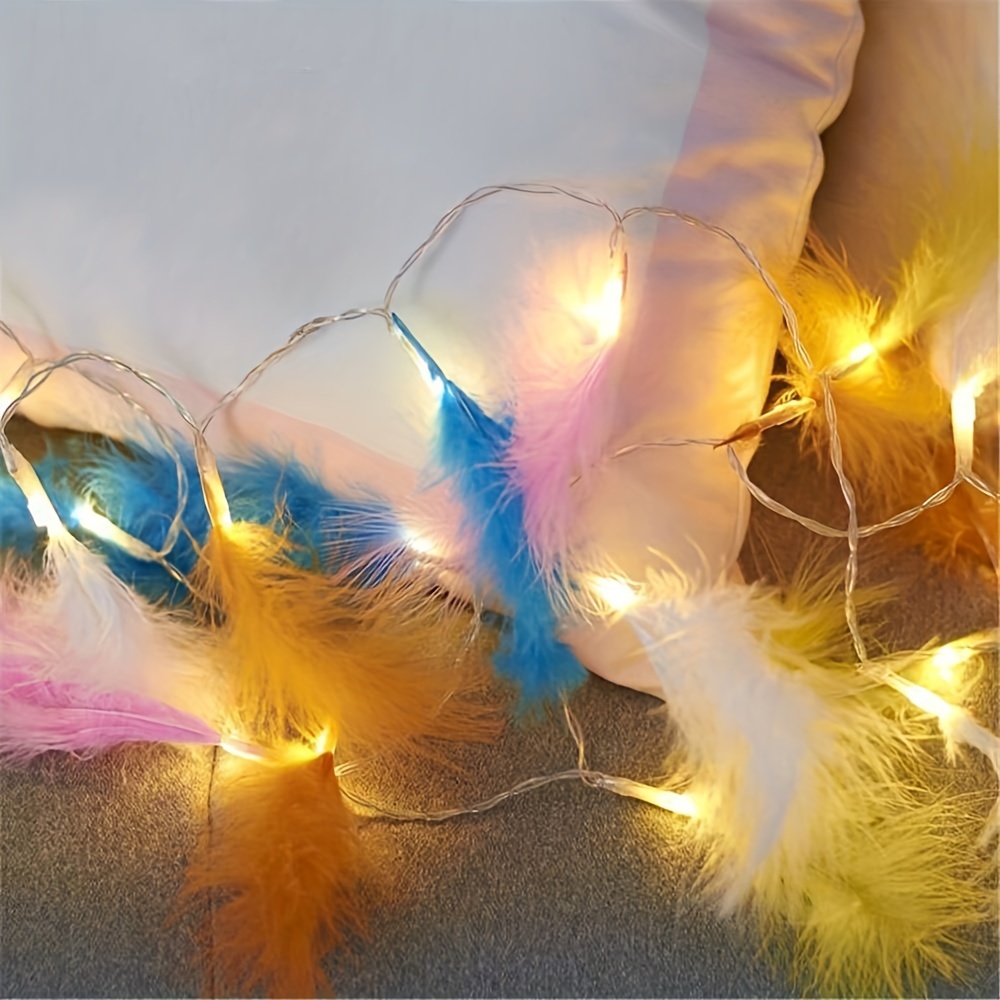 1 pièce rideau lumineux à plumes 10 LED lumières féeriques - Temu Belgium