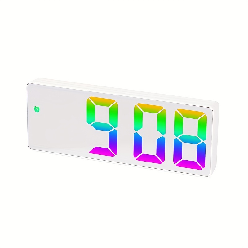 1 stk, Digitale Elektronische Led-uhr, Nachttischwecker, Helligkeit In 3  Stufen Einstellbar Temperaturanzeige Spiegelwecker, Uhr Schlafzimmer,  Raumdekoration, Home Decor, Kaufen Temu Fangen Sparen