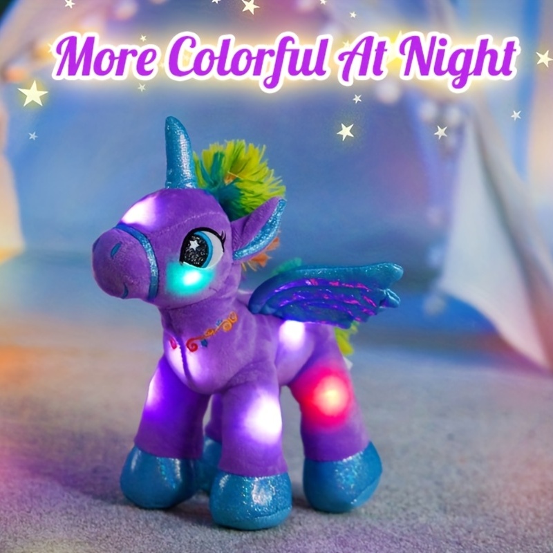 Cute Glowing Led Light Unicorn Plush Toys Lovely Luminous Animal Unicorn  Pillow Stuffed Dolls For Children Kids Gifts